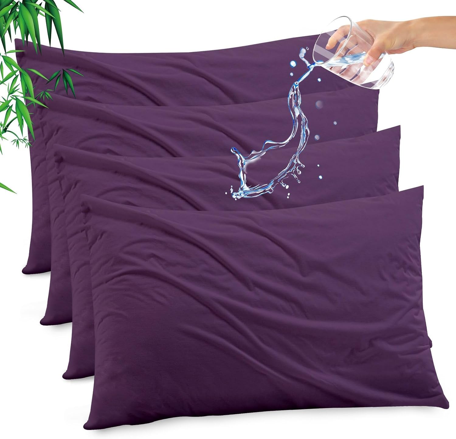 Gogreen Bamboo Rayon Waterproof Pillow Protector, Breathable Pillow Cover, Cooling Pillow Case Protector with Zipper, Super Soft Pillow Cas…