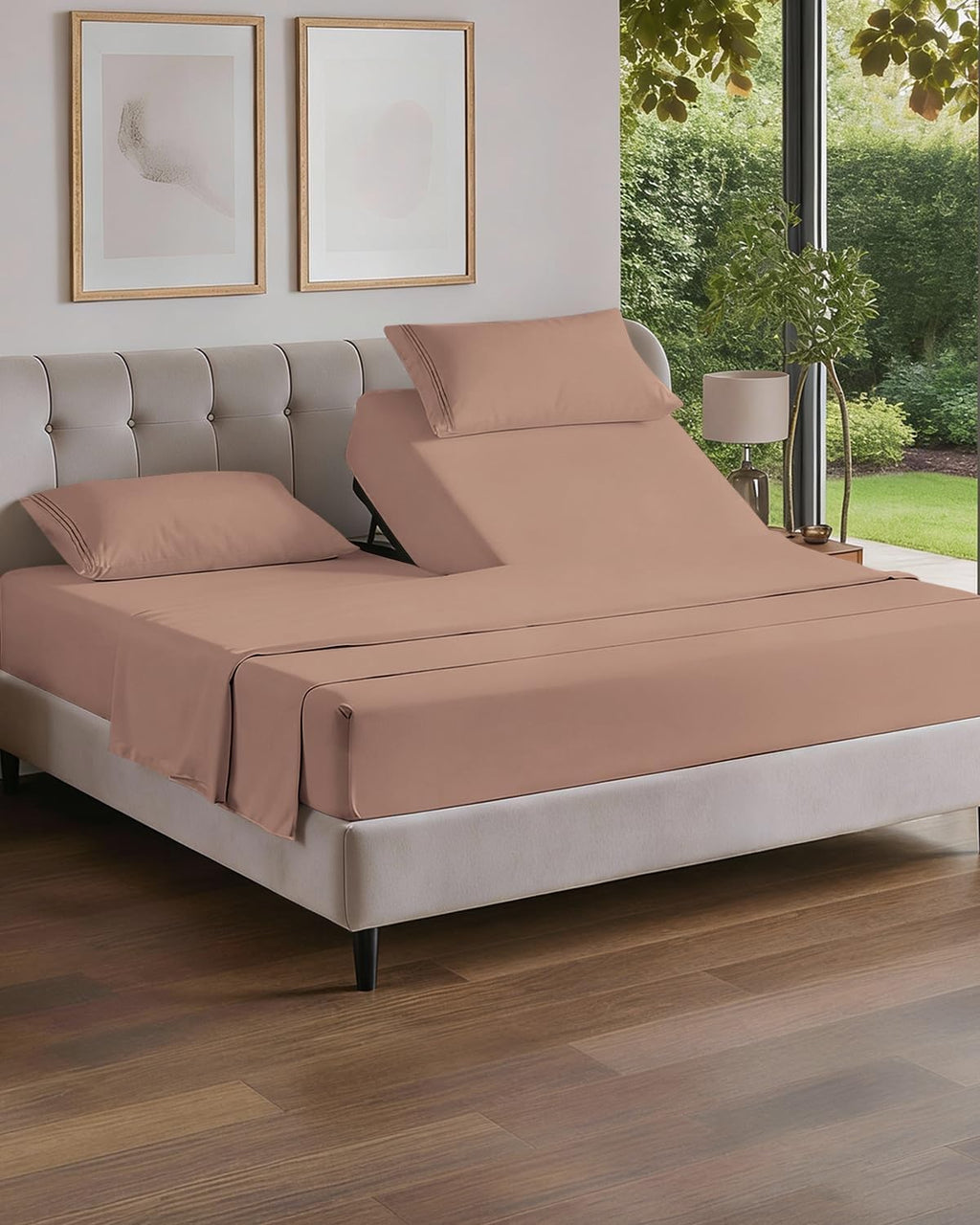 Flex Top Split Head King 4 Piece Sheet Set - Ultra-Soft, Breathable & Cooling Bed Sheets Set - Hotel Luxury Bedding for Women & Men with…