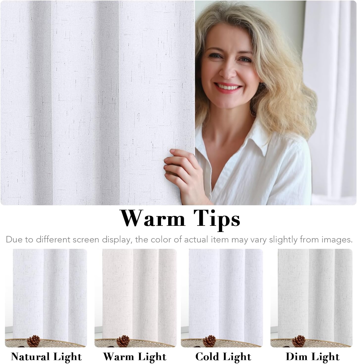 H.VERSAILTEX 108 inch Curtains, Linen Blackout Curtains 100% Absolutely Blackout, Thermal Insulated Textured Linen Look Curtain Draperies…