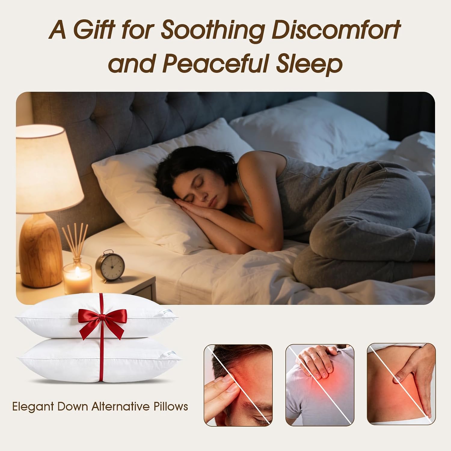 Downluxe Down Alternative Pillows Standard Size Set of 2 - Hotel Collection Soft Bed Pillows for Sleeping, Perfect for Side, Back and Stoma…