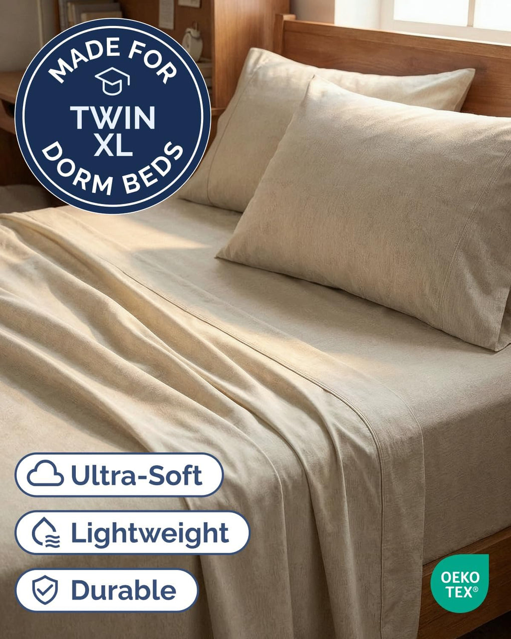 Twin XL 4 Piece Sheet Set - Comfy, Breathable & Cooling - Soft Hotel Luxury Bedding for Women, Men, Kids, Teens & Children - 1 Flat & 1…