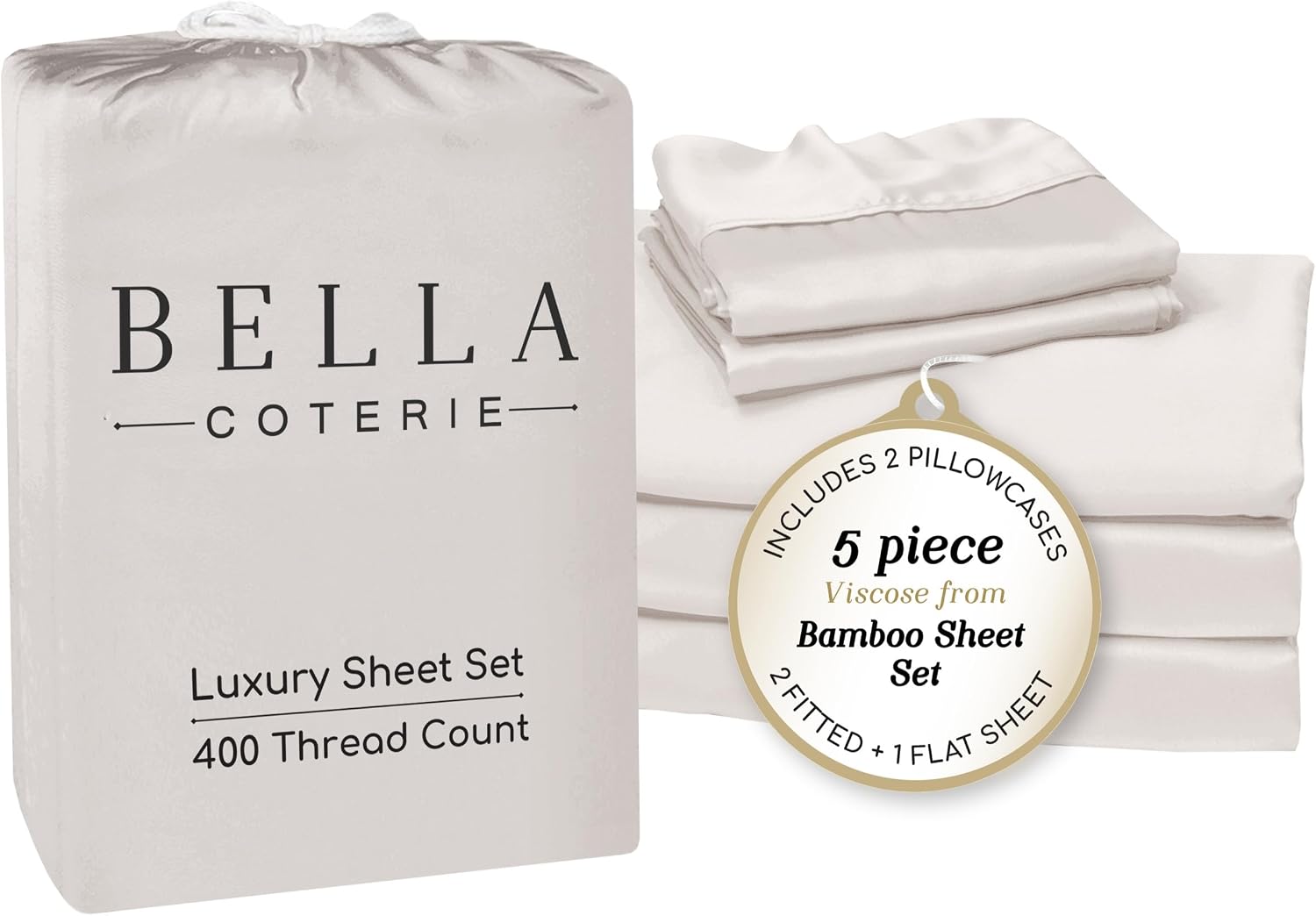 Bella Coterie Luxury Bamboo Viscose Split King Size Sheet Set | 2 Fitted Sheets for Sleep Number & Adjustable Beds | 100% Organically…