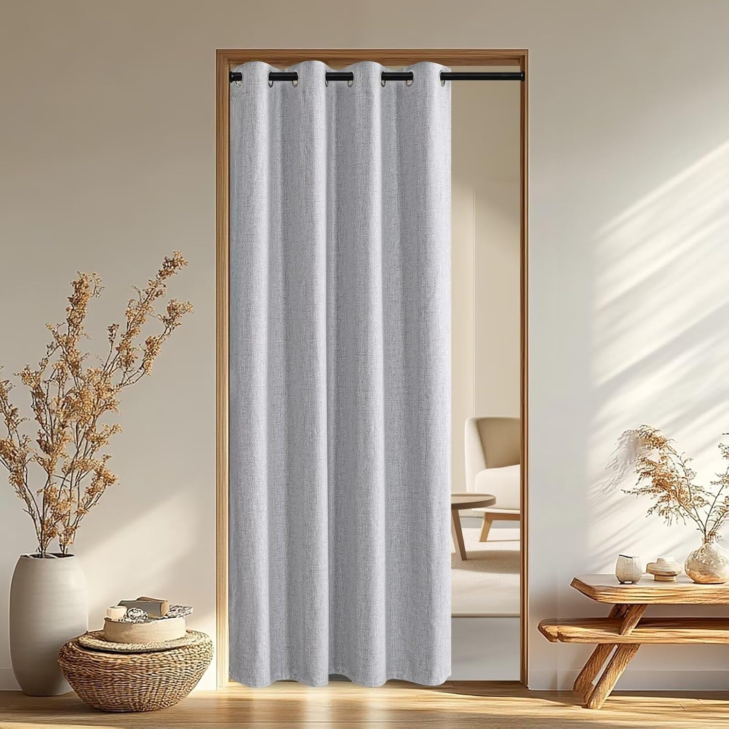 Igemaeve 100% Blackout Curtains for Bedroom 1 Panel, Off-White Curtians 84 Inch Length Thermal Insulated, Blackout Grommet Drapes for Livin…
