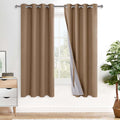 Xwzo 100% Blackout Curtains with Tiebacks- 2 Thick Layers Completely Shaded Window Treatment Thermal Insulated Lined Drapes with Grommets f…