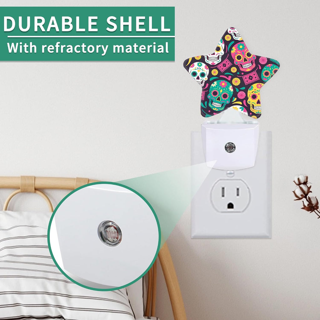 Skeleton Star Night Light Plug in, Decorative Night Light for Kids Room Nursery Bedroom, Soft Glow Sensor Lamp for Hallway Bathroom…