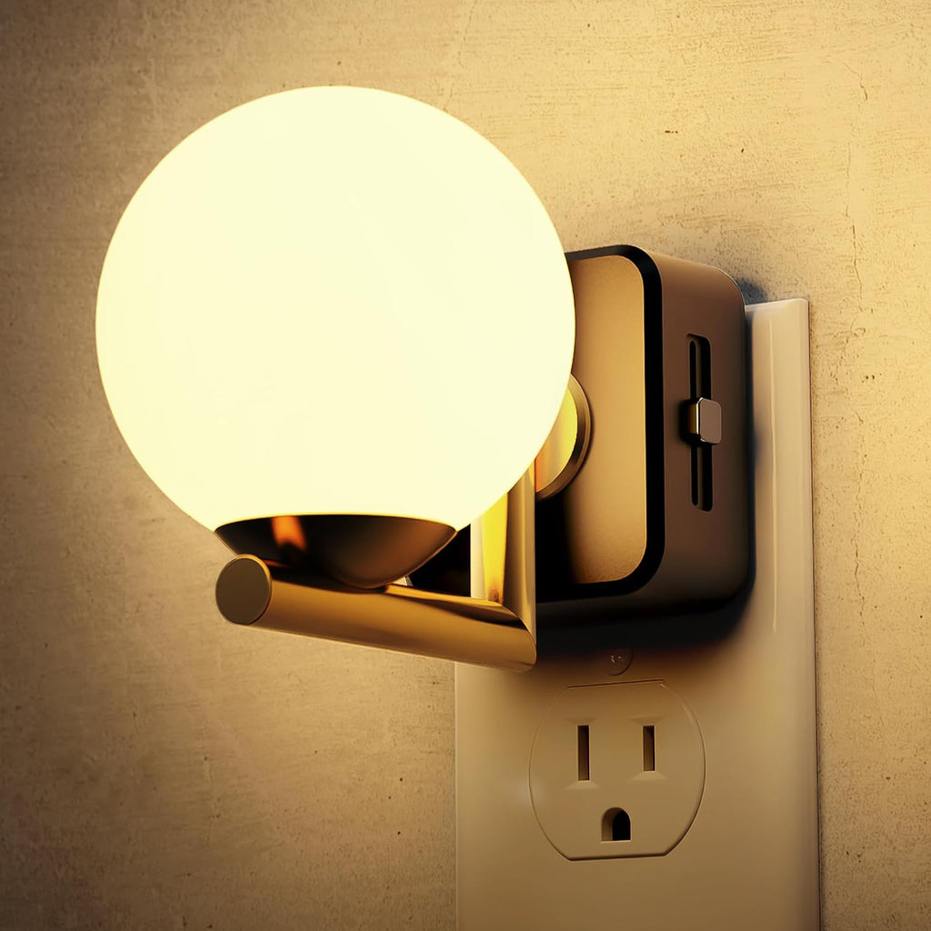 L LOHAS LED Night Lights Plug Into Wall, Dusk to Dawn Sensor, Soft White 3000K Nightlight, 0-100LM Adjustable Brightness, Plug in Night…