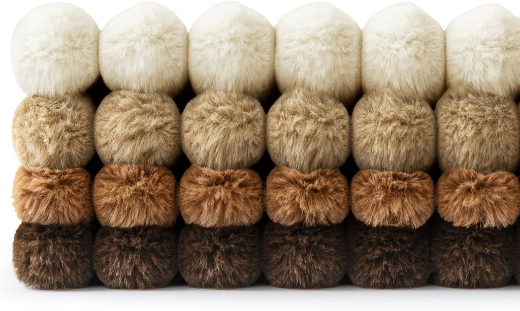 Miulee Faux Fur Plush Decorative Throw Pillow Covers 18x18 Set of 4, Boho Farmhouse Soft Fuzzy Striped Cushion Covers for Sofa Couch Bed Li…