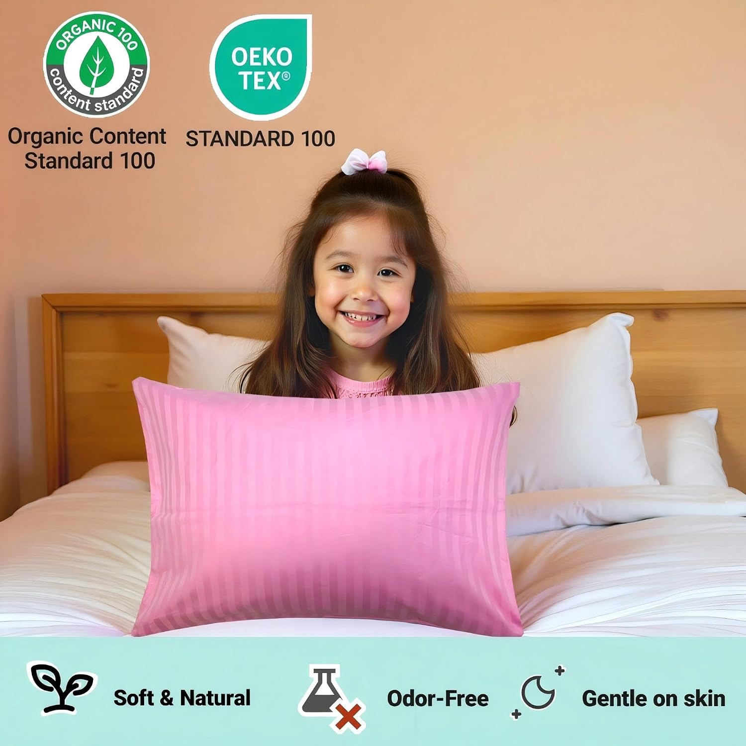 ZPECC-ABrandThatHasBeenFocusedOnBeddingFor20Years ZPECC Toddler Pillow with Pillowcase 2 Pack - 13x18 Organic Cotton Hypoallergenic Kids Pi…