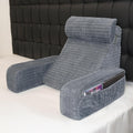 Reading Pillow for Bed, 19" Back Pillow for Bed Sitting up, Big Pockets & Built-in Arms, Backrest Cushion, Wedge Support for…