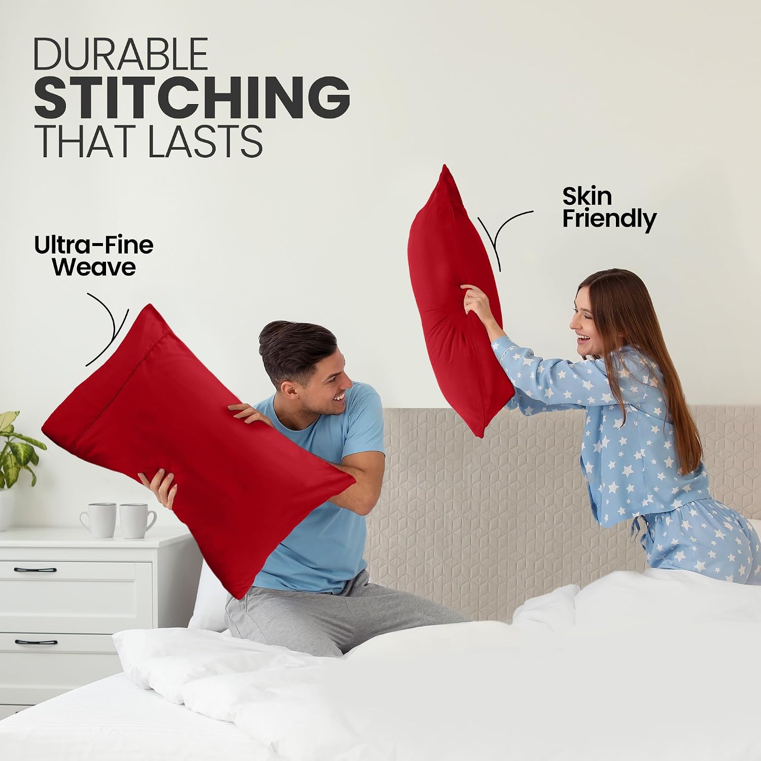 Utopiabedding Utopia Bedding King Pillow Cases - 2 Pack - Envelope Closure - Soft Brushed Microfiber Fabric - Shrinkage and Fade Resistant…