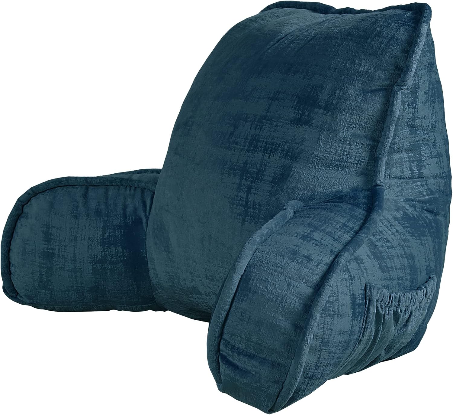 Bytide DIY Assembly Art Velvet Backrest Reading Bed Rest Pillow with Arms & Pockets, 18" H for Sitting in Bed Couch Sofa, Back Support Cush…