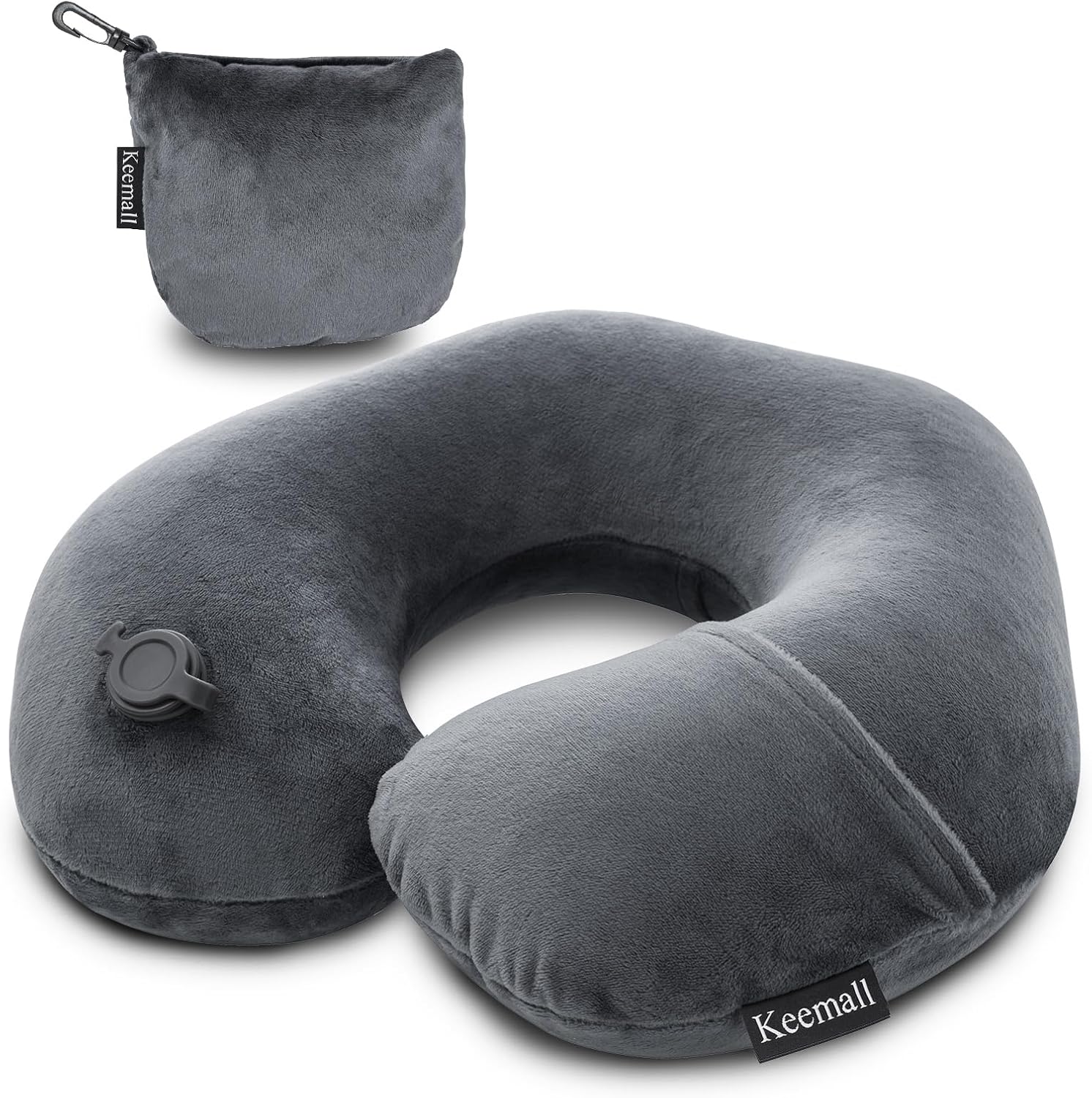 Keemall Inflatable Travel Neck Pillow, Super Soft Plane Neck Support Pillow for Travel Ariplane Sleep Support, Adjustable Neck Cushion…