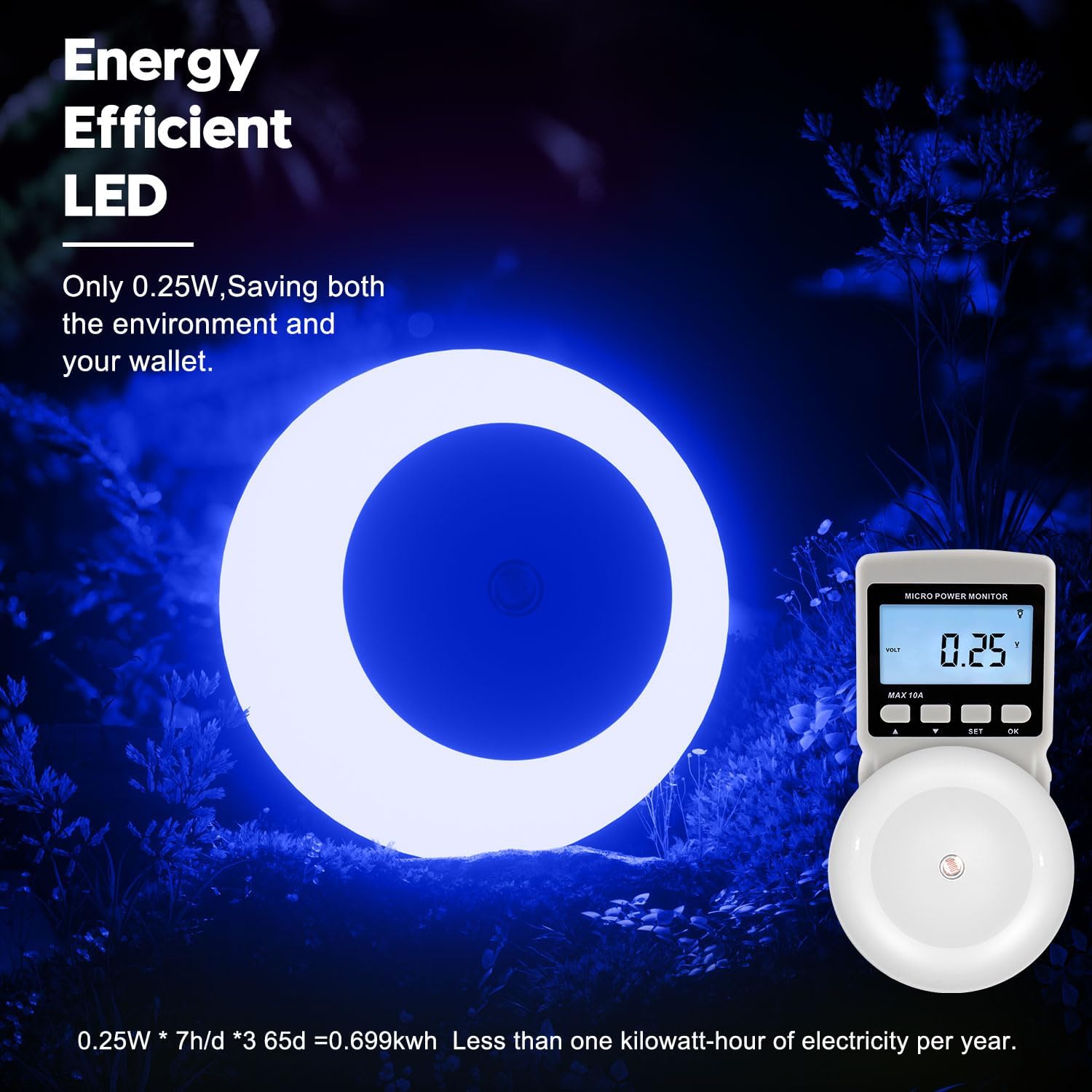 fesnne Night Light, Night Lights Plug into Wall, Dusk to Dawn Sensor, Blue Led Night Light 0.5W, 2 Pack Nightlight for Adults, Bedroom…