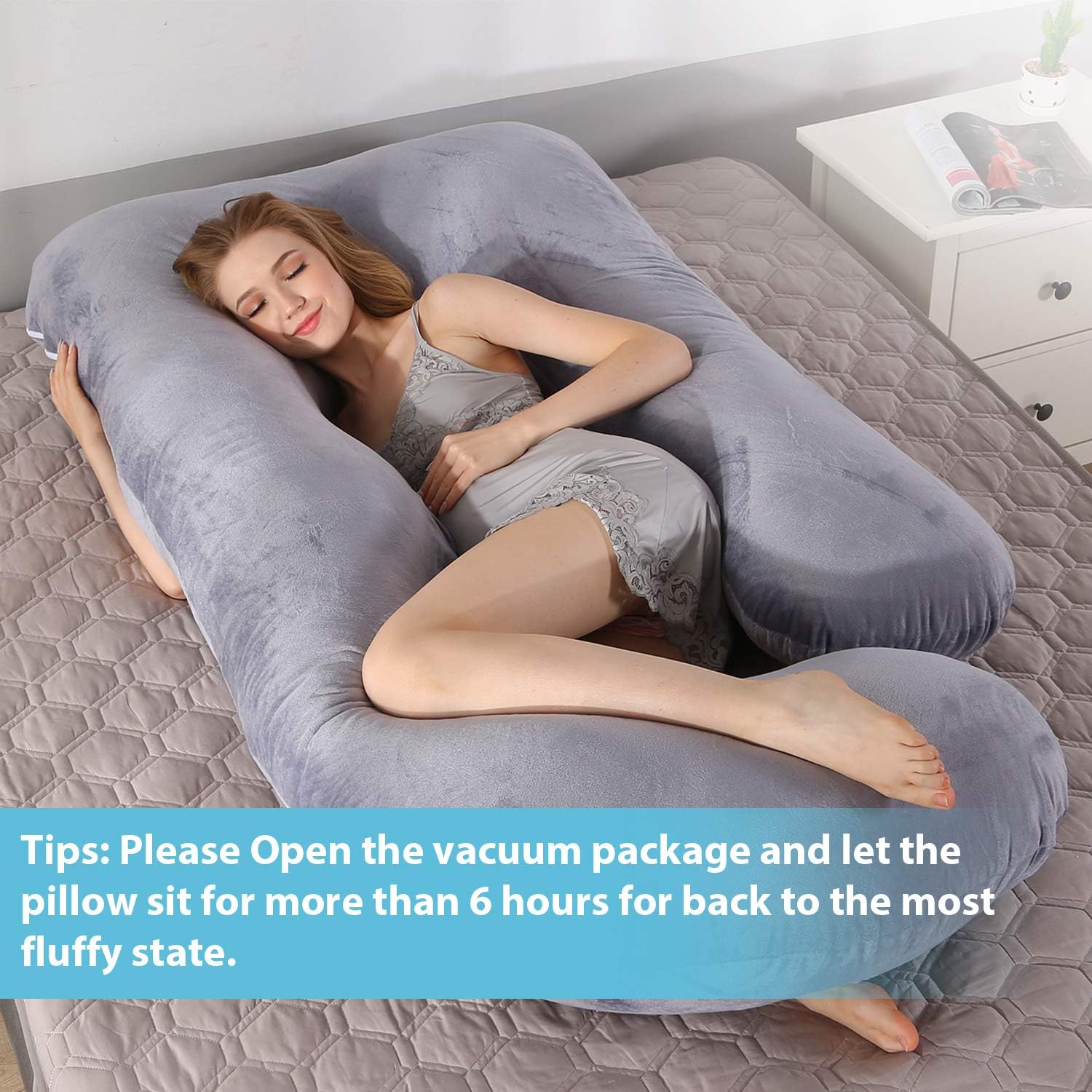 BATTOP Pregnancy Pillow for Sleeping, Full Body Maternity Pillow with Removable Washable Cover, Support for Back, Hips, Legs, Belly for…