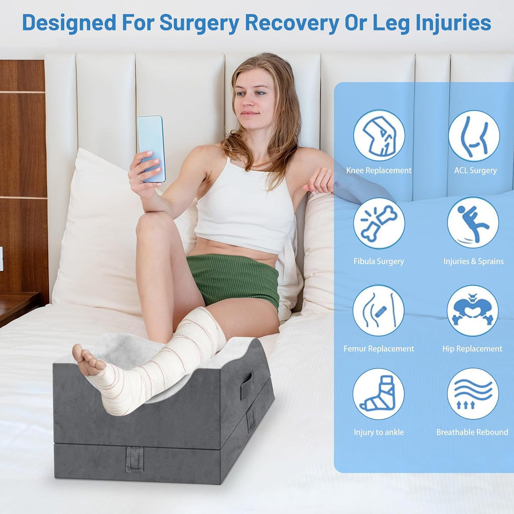 TranquilRelax Leg Elevation Pillows, Wedge Pillow for After Surgery, Memory Foam Leg Support Adjustable, Comfort comfort for Back…