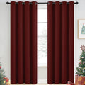 Yakamok Blackout Curtains for Bedroom, Thermal Insulated Blackout Window Curtains with Grommet Top for Living Room- Burgundy Red- 52W x…