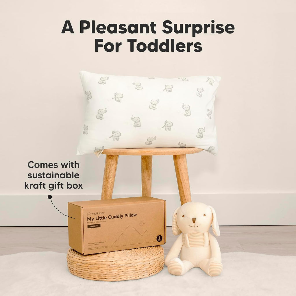 KeaBabies Toddler Pillow with Pillowcase - 13x18 My Little Cuddly Kids Travel Pillows for Sleeping, Nap, Viscose from Bamboo Nursery…