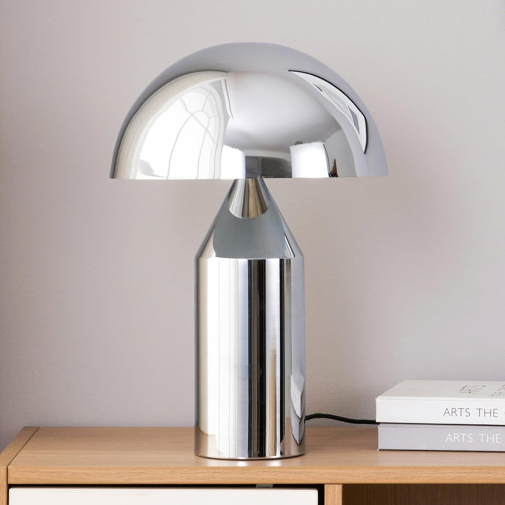 Brightech Venus 14" Globe Table Lamp – Modern Mid-Century Lamp with Golden Metal Shade – Nightstand, Bedside, Desk & Accent Table…