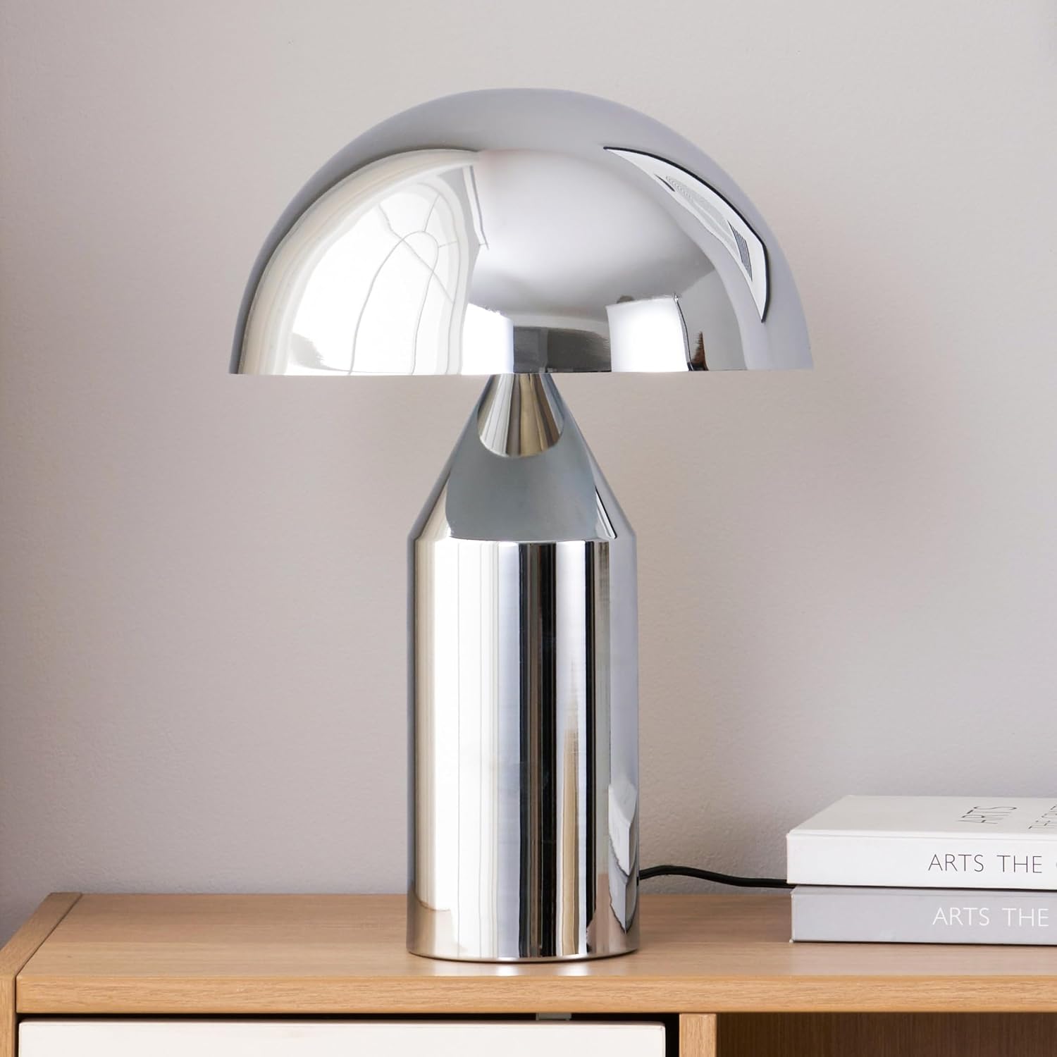 Brightech Venus 14" Globe Table Lamp – Modern Mid-Century Lamp with Golden Metal Shade – Nightstand, Bedside, Desk & Accent Table…