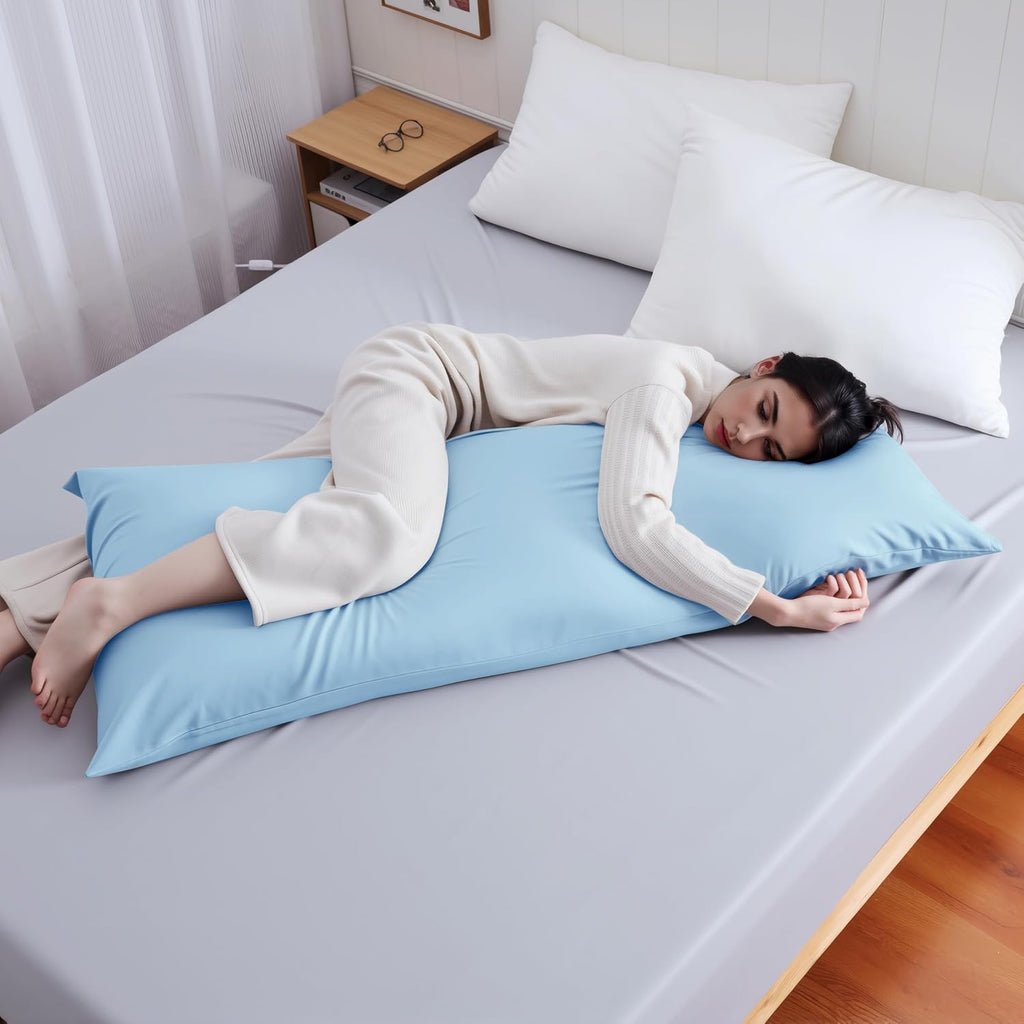 ShunjieHome Body Cooling Pillow Case, Viscose Derived from Bamboo Long Pillow Protectors, 400 TC Soft Silky Breathable Summer Body Pillowcas…