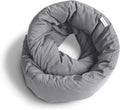 Huzi Infinity Pillow - Home Travel Soft Neck Scarf Support Sleep (Grey)