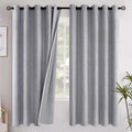 YoungsTex Grey Linen Blackout Curtains 63 Inch Length for Bedroom, Thermal Insulated Drapes Extra Wide with Grommet Full Light Blocking for…