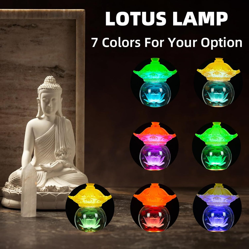 Lotus Lamp for Meditation & Relaxation, LED Color Changing Buddha Light with Touch Control, Adjustable Brightness Mood Light for Yoga…
