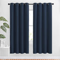 Nicetown Blackout Curtain Panels 72 - Window Treatment Energy Saving Thermal Insulated Solid Grommet Blackout Drapes for Living Room (Navy,…