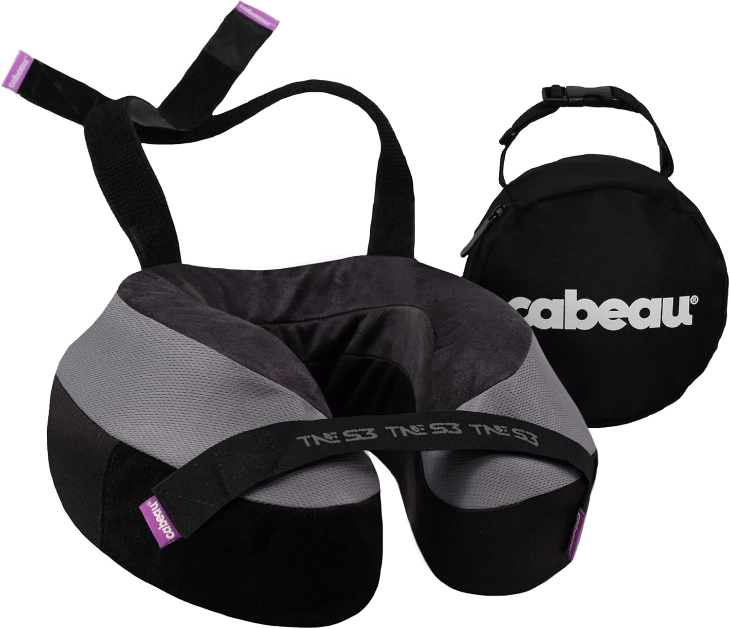 Cabeau Travel Neck Pillow for Airplanes - The Neck's Evolution TNE S3 - Supportive Memory Foam Design for Long Haul Flights with…
