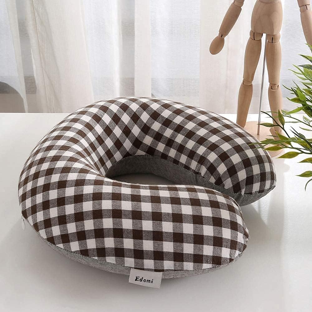 Edomi Buckwheat Neck Pillow for Sleeping U Shaped Pillow Cooling Travel Cervical Sleeping Pillow Head Neck Contour Support for Side Sleeper…