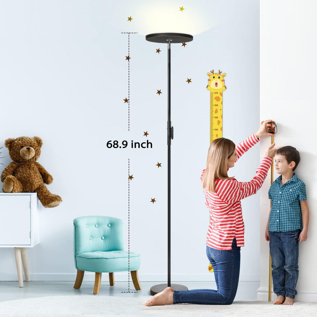 JOOFO Floor Lamp,30W/2400LM Sky LED Modern Torchiere 3 Color Temperatures Super Bright Floor Lamps-Tall Standing Pole Light with Remote &…