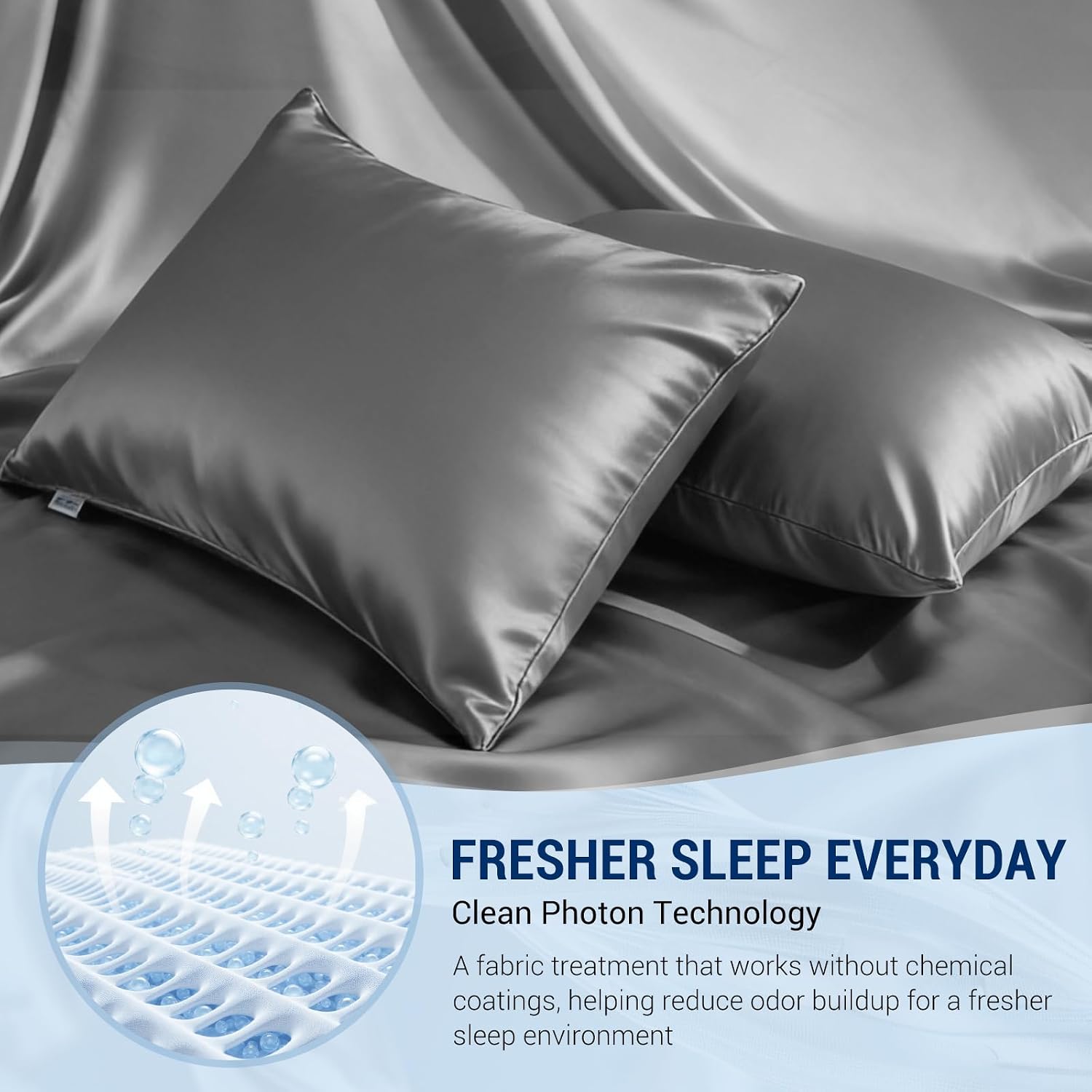 Luxear Cooling Pillow Cases for Hot Sleepers, Double-Sided Upgraded Arc-Chill Q-Max > 0.5 Cooling Satin Pillowcase, Silky Soft, Hair & Skin…