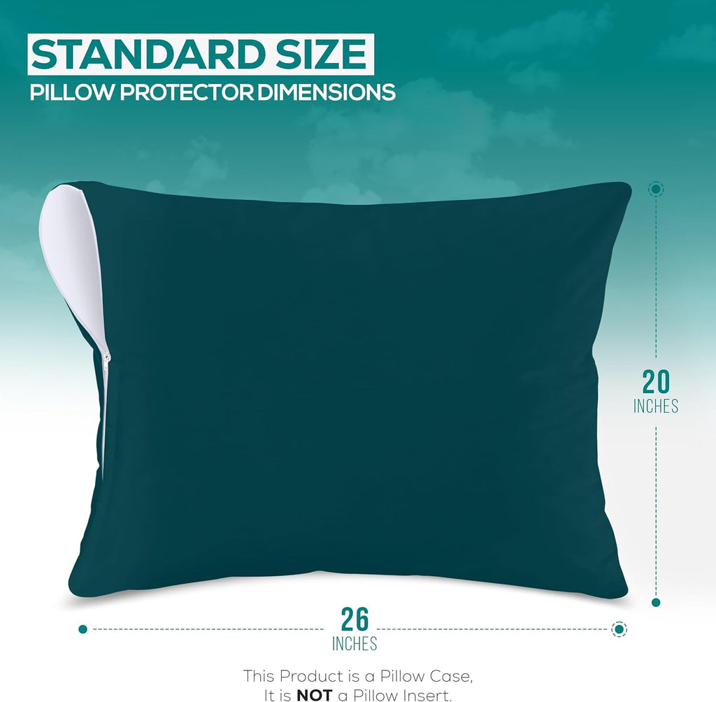 Utopiabedding Utopia Bedding 100% Waterproof Pillow Protectors with Zipper Standard Size (Set of 2), Bed Bug and Dust Mite Proof Zippered P…