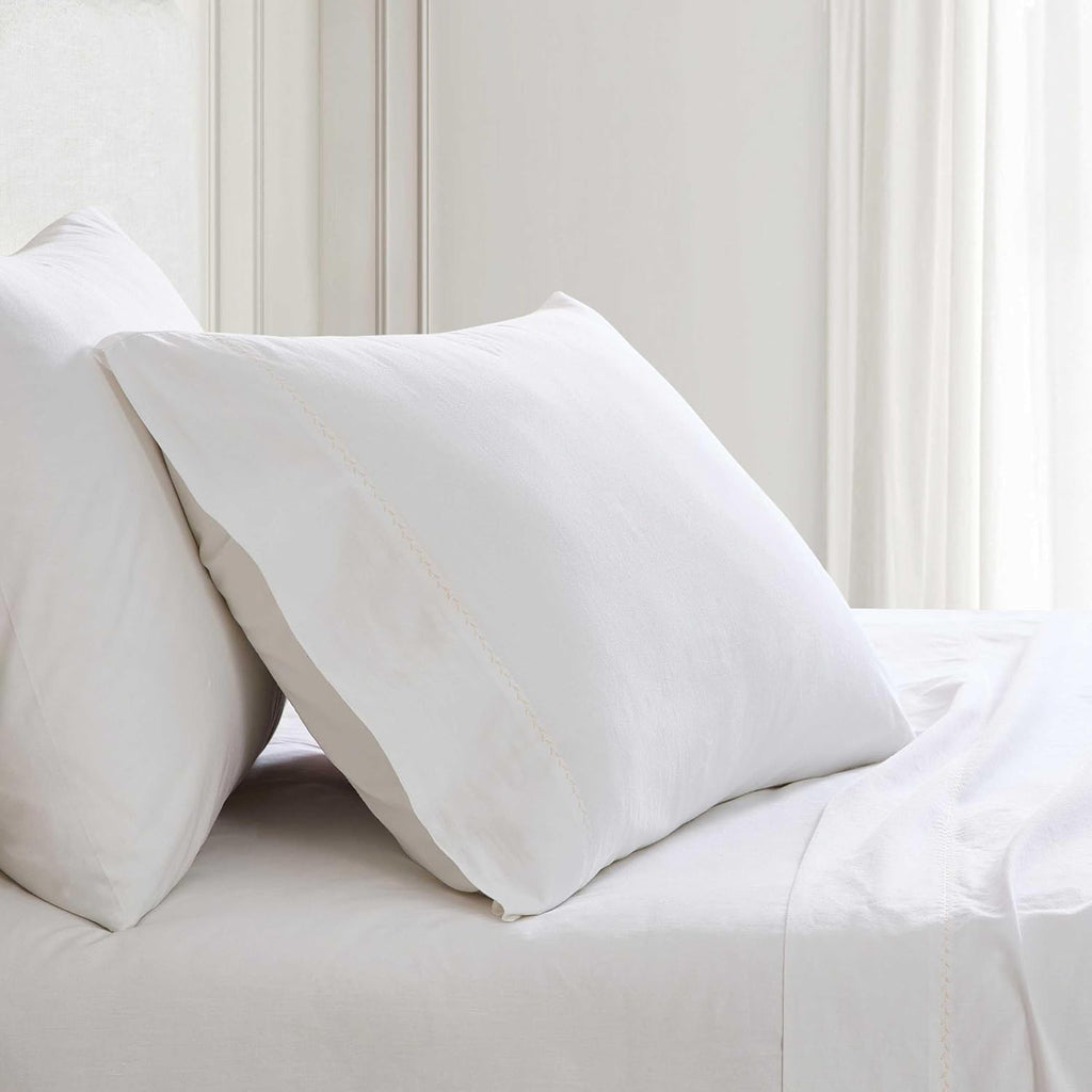 MarthaStewart Martha Stewart - Full Size Sheets Set, Crisp & Tailored Cooling Sheets with a Smooth Cotton Percale Lightweight Feel - Bed Sh…