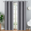 Yakamok Blackout Curtains Room Darkening Thermal Insulated Window Panels, Solid Grommet Top Drapes for Bedroom/Living Room(38Wx90L, Grey…