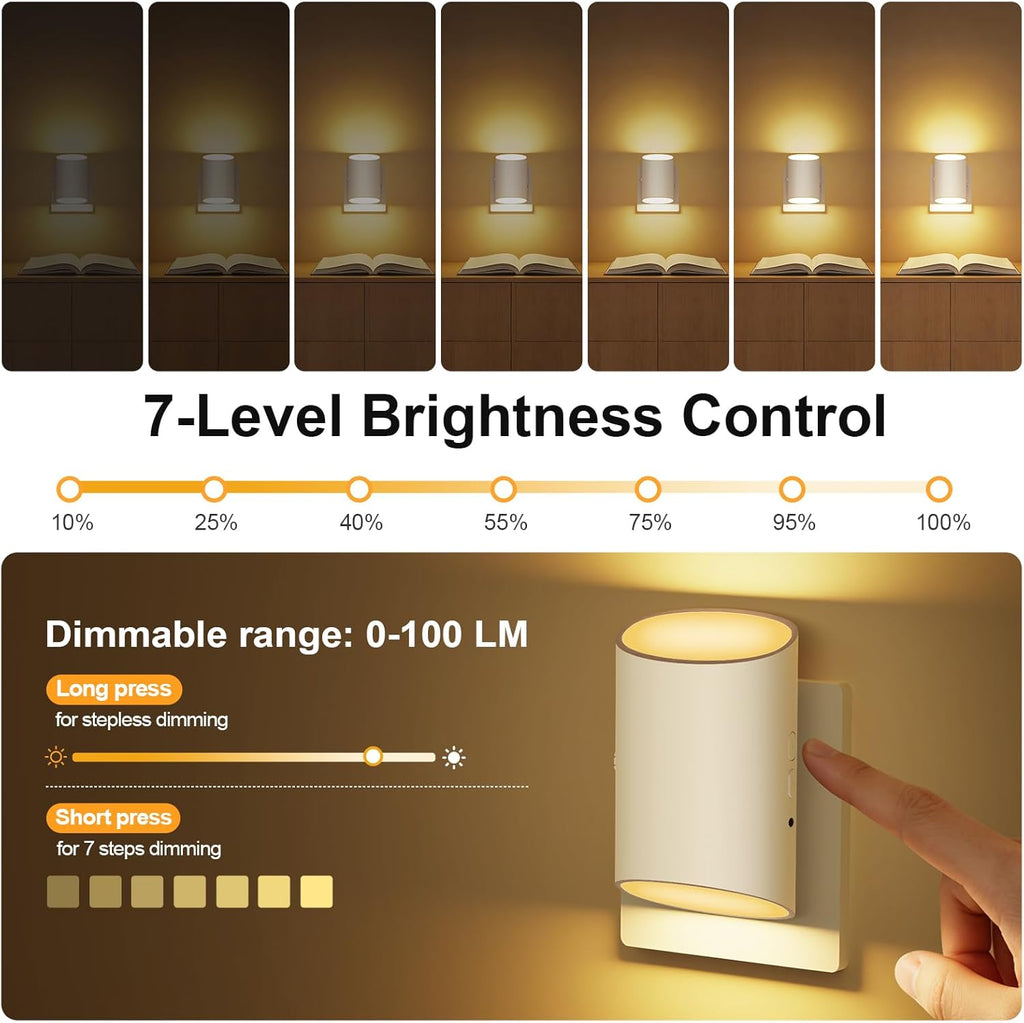 LED Night Light Plug into Wall with Motion Sensor & Dusk to Dawn Sensor, Soft White 3000K, 1-100LM Adjustable Brightness, Nightlights for…