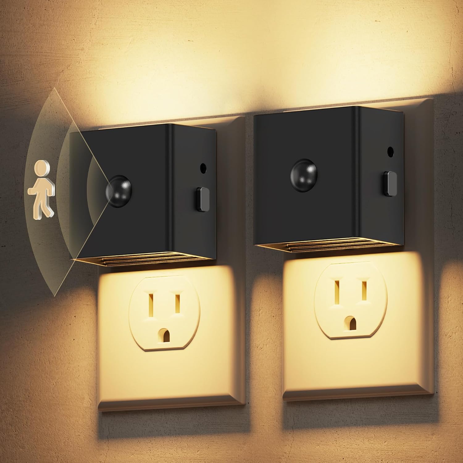 L LOHAS LED Motion Sensor Night Light, [2-Pack] Plug in Night Light with Motion Sensor and Dusk to Dawn Sensor, Brightness Adjustable…