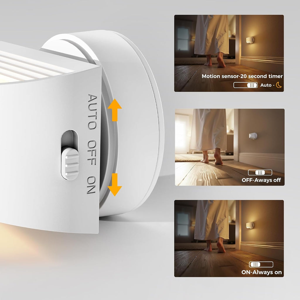 L LOHAS LED Motion Sensor Night Light, Rechargeable Stair Lights Indoor, Portable Warm White Motion Sensor Light Indoor, Battery Operated…