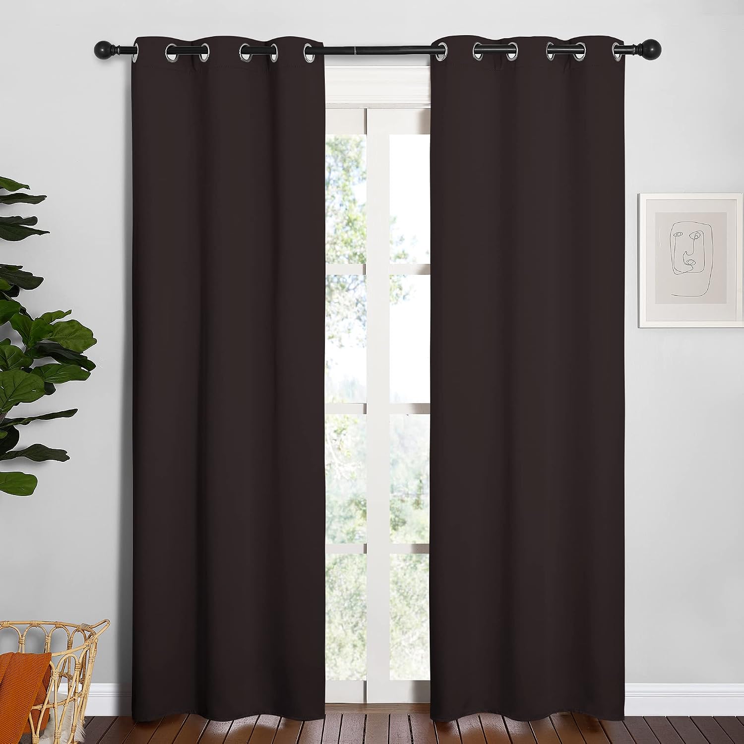 NICETOWN Thermal Curtains 84" Long, Energy Smart Thermal Insulated Solid Grommet Blackout Curtains/Drapes Window Panels (2 Panels…