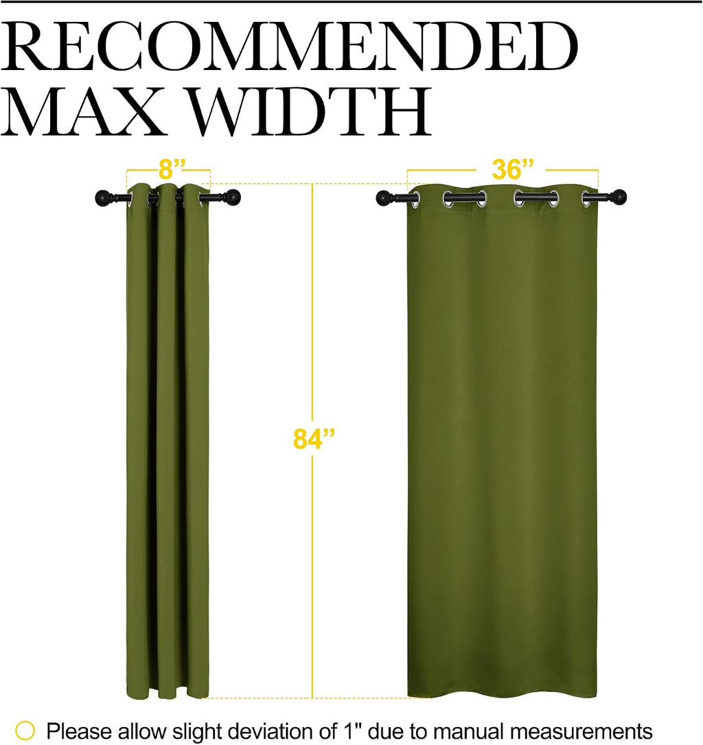 NICETOWN Holiday Christmas Decor Thermal Insulated Solid Grommet Blackout Curtains/Drape for Living Room (1 Pair, 42 by 84 inches, Olive…