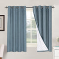 H.VERSAILTEX Linen Blackout Curtains 63 Inches Long 100% Blackout Thermal Insulated Textured Linen Look Curtain Draperies Anti-Rust…