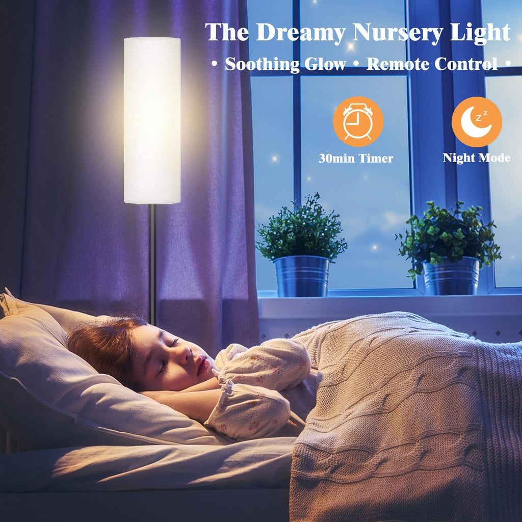 Qaubauyt Smart LED Floor Lamp with APP Control & RGB Colors - Dimmable Standing Lamp for Living Room, Bedroom, Gaming - Remote, Timer, 9W…