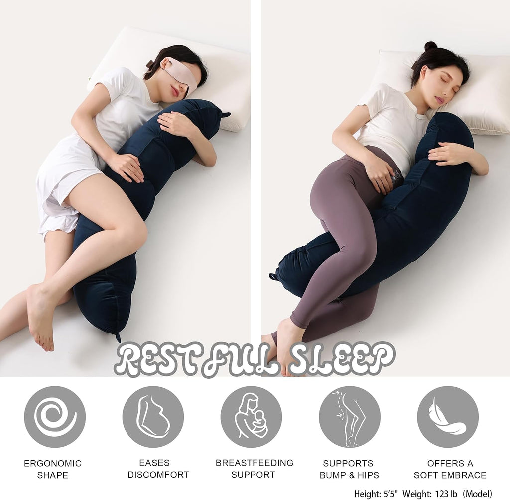 Peallow(Pat. Pend) – Long Round Body Pillow for Adults, Bolster Pillow for Sleeping, Soft and Supportive Pillow for Sleeping & Lumbar…