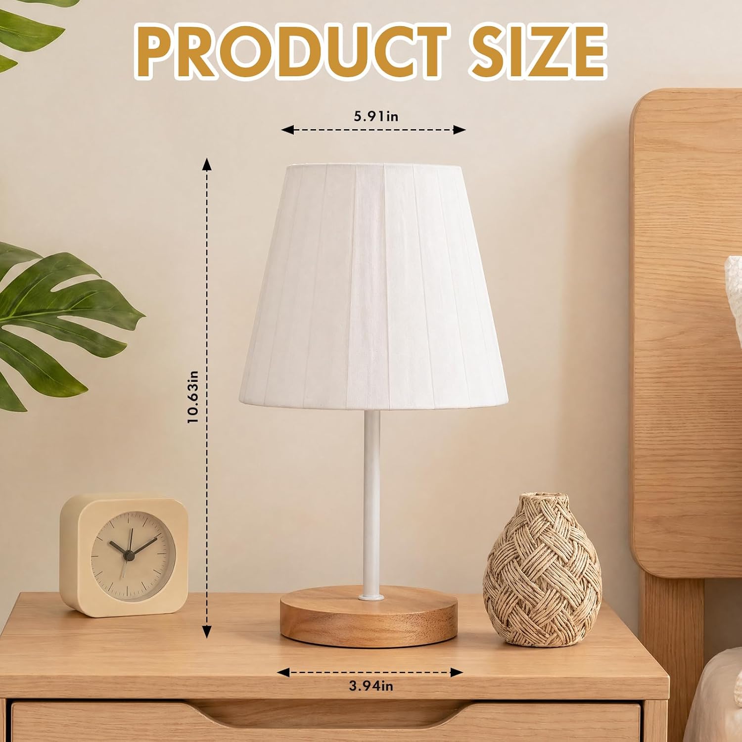 Gerrii 4 Pack Small Bedroom Table Lamp with USB Powered, Bedside Pleated Lamps for Nightstand Metal Base & Fabric Shade Warm Eye-comfort…