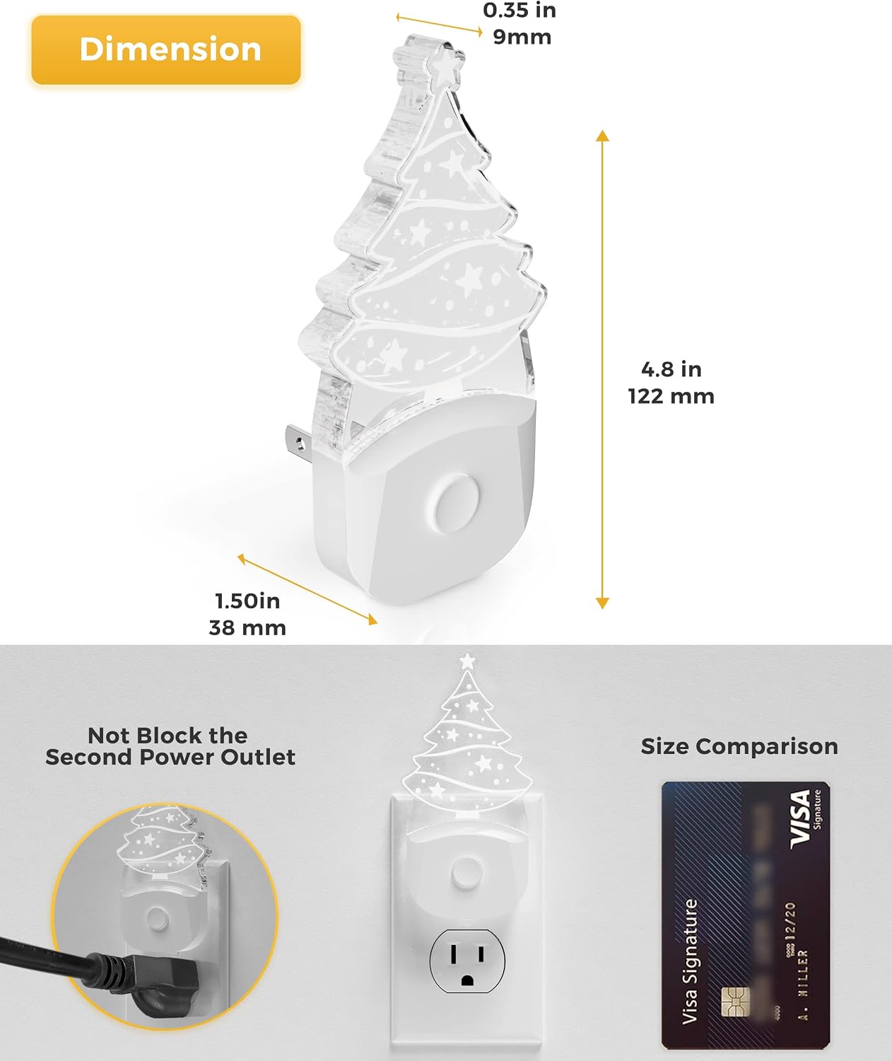 L LOHAS LED Christmas Night Light for Kids[2 Pack], Night Lights Plug into Wall, Dusk to Dawn, RGB & Color Changing & Soft White 3000K…