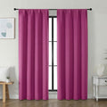 Simplebrand Ava Hot Pink Blackout Curtains for Bedroom 72 Inch Length 2 Panels Set, Privacy Thermal Insulated Rod Pocket Door Window Curtai…