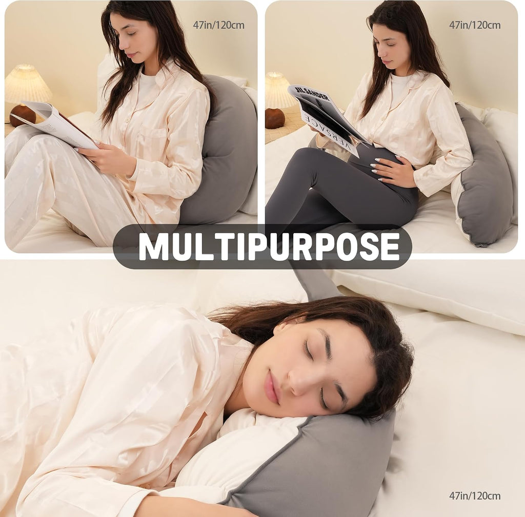 Peallow(Pat. Pend) – Long Round Body Pillow for Adults, Bolster Pillow for Sleeping, Soft and Supportive Pillow for Sleeping & Lumbar…