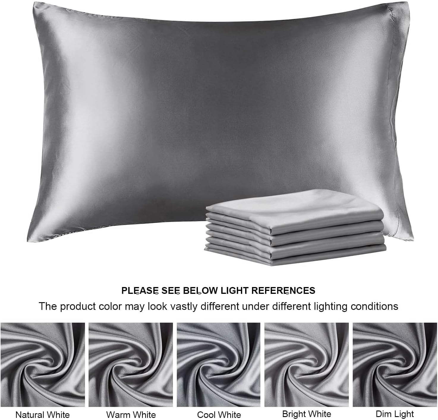 Bedelite Satin Pillowcase for Hair and Skin, Super Soft Similar to Silk Pillow Cases 4 Pack with Envelope Closure, Cooling Pillowcases for…