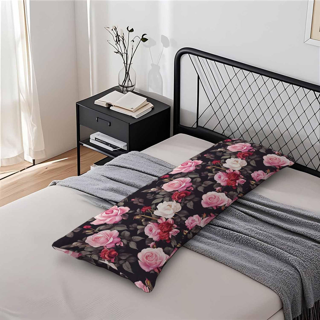 Outdoor Pillows Body Pillow Cover Rose Lumbar Body Pillow Case Protector Blossom Roses Body Cushion Covers Bed Body Pillowcases for…