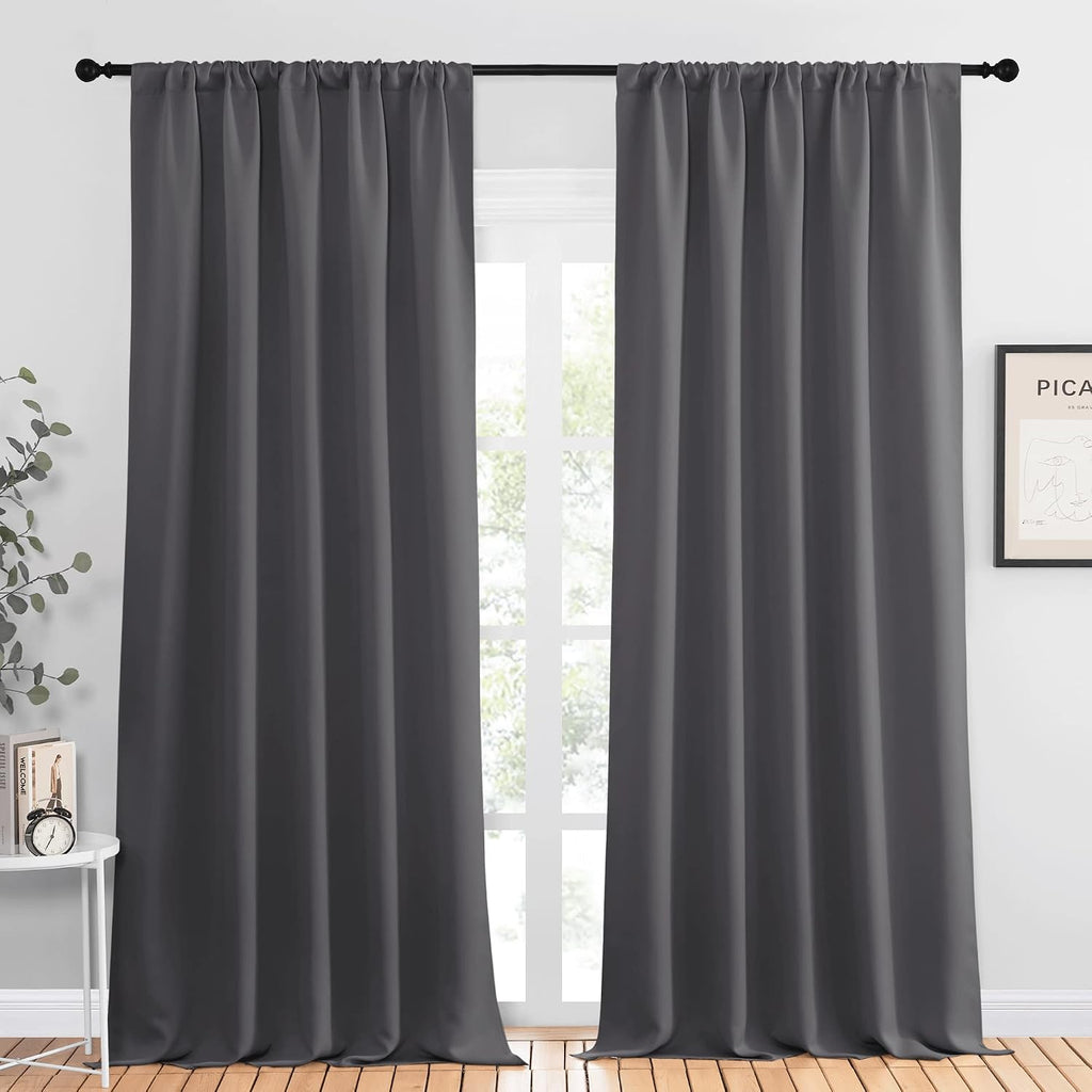 NICETOWN Blackout Curtain Panels for Window - Energy Efficient & Noise Reducing Thermal Insulated Rod Pocket Blackout Drapes/Draperies…